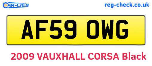 AF59OWG are the vehicle registration plates.