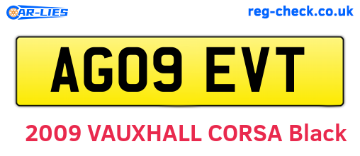 AG09EVT are the vehicle registration plates.