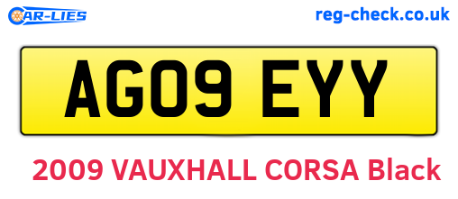 AG09EYY are the vehicle registration plates.