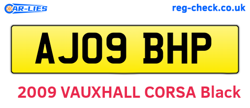 AJ09BHP are the vehicle registration plates.