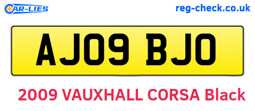 AJ09BJO are the vehicle registration plates.