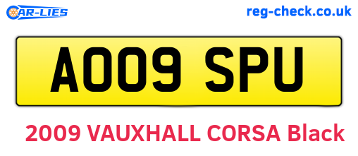 AO09SPU are the vehicle registration plates.