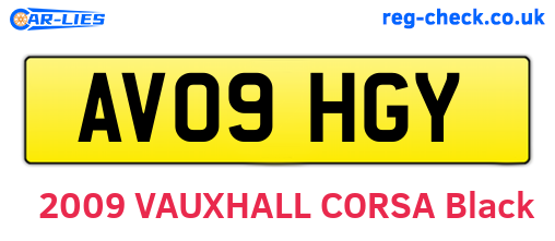 AV09HGY are the vehicle registration plates.