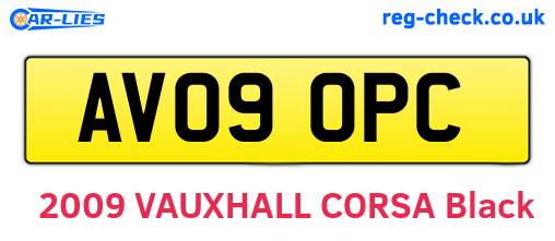 AV09OPC are the vehicle registration plates.