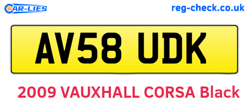 AV58UDK are the vehicle registration plates.