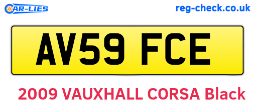 AV59FCE are the vehicle registration plates.