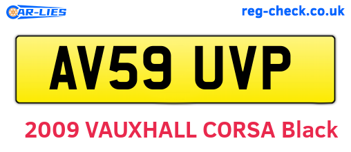 AV59UVP are the vehicle registration plates.