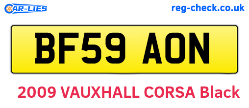 BF59AON are the vehicle registration plates.
