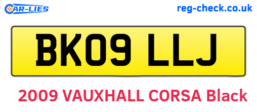 BK09LLJ are the vehicle registration plates.