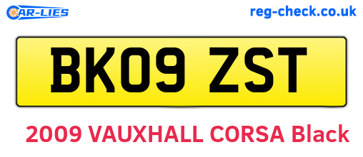 BK09ZST are the vehicle registration plates.