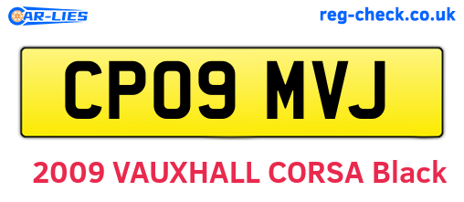 CP09MVJ are the vehicle registration plates.
