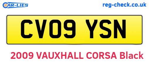 CV09YSN are the vehicle registration plates.