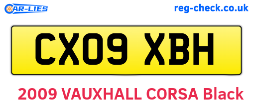 CX09XBH are the vehicle registration plates.