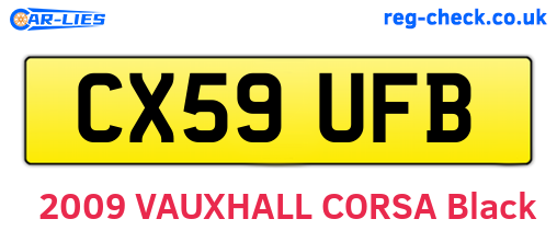 CX59UFB are the vehicle registration plates.