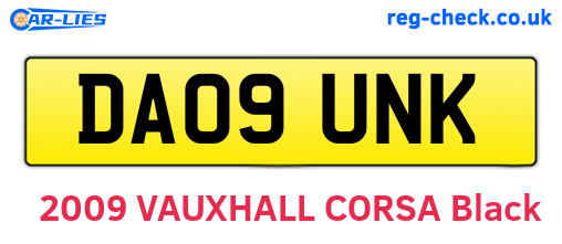 DA09UNK are the vehicle registration plates.