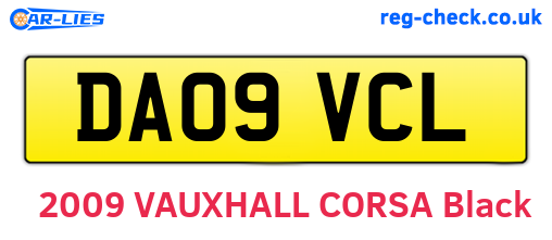DA09VCL are the vehicle registration plates.