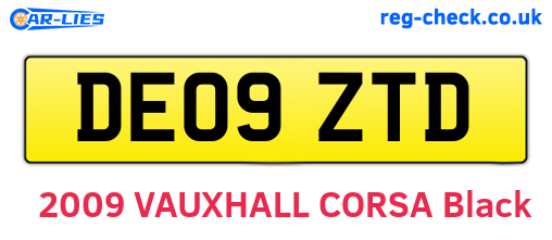 DE09ZTD are the vehicle registration plates.