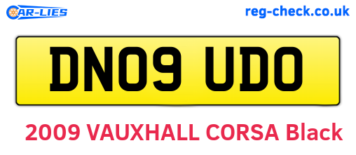 DN09UDO are the vehicle registration plates.