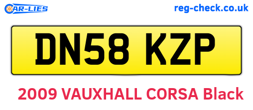 DN58KZP are the vehicle registration plates.