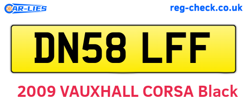 DN58LFF are the vehicle registration plates.