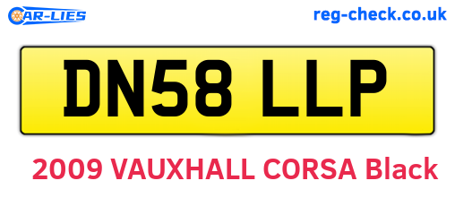 DN58LLP are the vehicle registration plates.