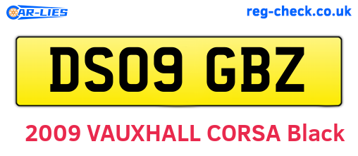 DS09GBZ are the vehicle registration plates.