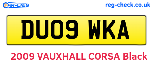 DU09WKA are the vehicle registration plates.
