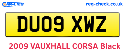 DU09XWZ are the vehicle registration plates.
