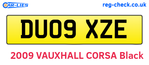 DU09XZE are the vehicle registration plates.