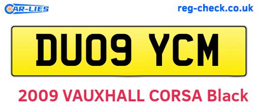 DU09YCM are the vehicle registration plates.