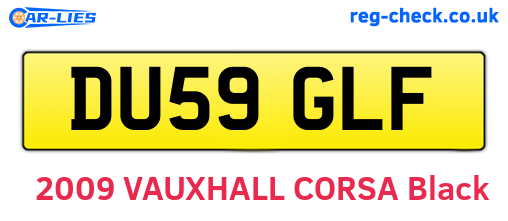 DU59GLF are the vehicle registration plates.