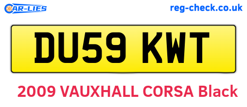 DU59KWT are the vehicle registration plates.