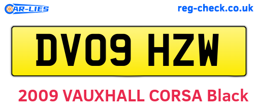 DV09HZW are the vehicle registration plates.