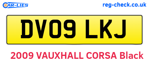 DV09LKJ are the vehicle registration plates.