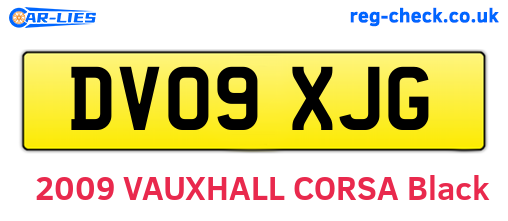 DV09XJG are the vehicle registration plates.