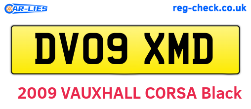 DV09XMD are the vehicle registration plates.