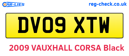 DV09XTW are the vehicle registration plates.