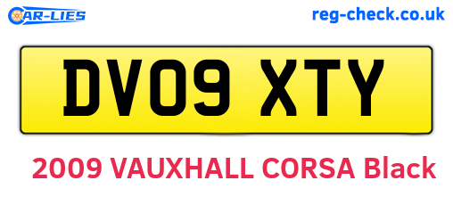 DV09XTY are the vehicle registration plates.