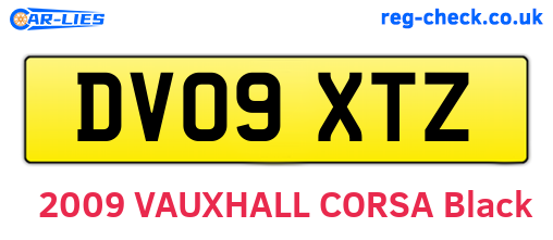 DV09XTZ are the vehicle registration plates.