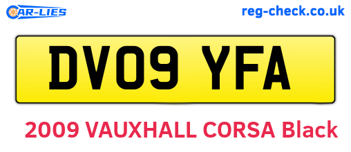 DV09YFA are the vehicle registration plates.