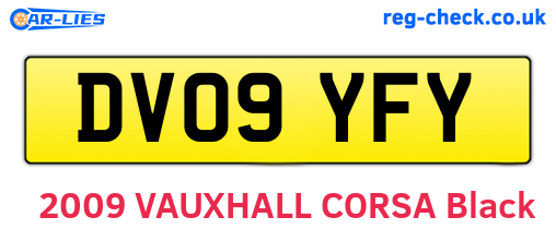 DV09YFY are the vehicle registration plates.