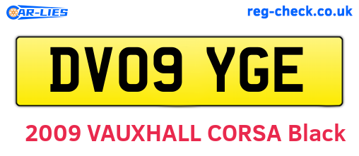 DV09YGE are the vehicle registration plates.