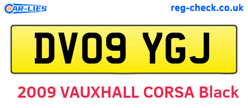 DV09YGJ are the vehicle registration plates.