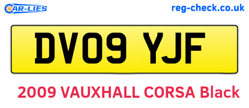 DV09YJF are the vehicle registration plates.