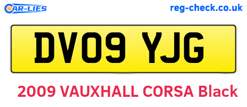 DV09YJG are the vehicle registration plates.