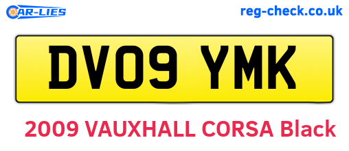 DV09YMK are the vehicle registration plates.