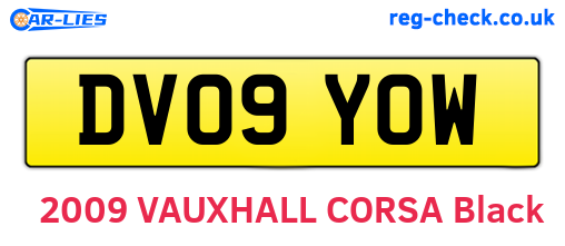 DV09YOW are the vehicle registration plates.