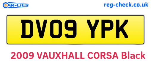 DV09YPK are the vehicle registration plates.