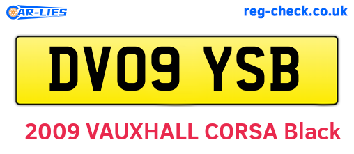 DV09YSB are the vehicle registration plates.