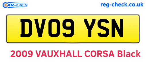 DV09YSN are the vehicle registration plates.